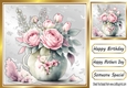 Beautiful Floral Spray In Gold 8X8 Frame (FOUR)
