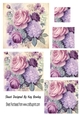 Vintage Pink/Purple Roses Pyramids (FOUR)