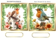 Two Lovely Robins, Toppers With Ferns & Flowers (THREE)