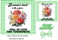 Pretty Vintage Flowers With Quote 7x7 Green Gingham Frame (TWO)