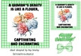 Pretty Vintage Flowers With Quote 7x7 Green Gingham Frame (THREE)