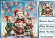 Christmas Mouse Family With Baubles 8x8 (FOUR)