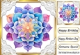 Pretty Flower Mandala With Lace Corners 8x8 (TWO)