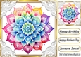 Pretty Flower Mandala With Lace Corners 8x8 (THREE)
