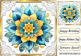 Pretty Flower Mandala With Lace Corners 8x8 (FOUR)