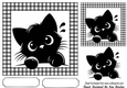 Black/White 7X7 Frame With Black Peeking Cat (TWO)