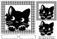 Black/White 7X7 Frame With Black Peeking Cat (THREE)