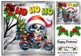 Christmas Gothic Santa With Holly 8x8 (FOUR)