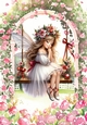 Pretty Flower Fairy In Garden On A Swing A4 (THREE)