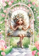 Pretty Flower Fairy In Garden On A Swing A4 (FOUR)