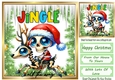 Christmas Gothic Santa With Icicles & Holly 8x8 (TWO)
