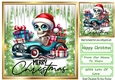 Christmas Gothic Santa With Icicles & Holly 8x8 (THREE)