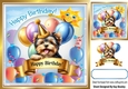 Cute Little Dog In Balloon & Birthday Banner 8X8 Frame (TWO)