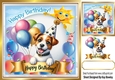 Cute Little Dog In Balloon & Birthday Banner 8X8 Frame (SIX)