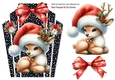 Cute Little Deer With Black/White Art Deco Topper With Bow A5 (ONE)
