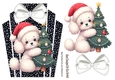 Cute Little Puppy With Black/White Art Deco Topper With Bow A5 (TWO)