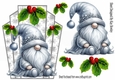 Lovely Silver Snowflake Art Deco Topper With Gnome A5 (FOUR)