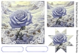 Pretty Christmas Purple Rose With Snow 7x7 Ornate Corners (TWO)