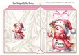 Lovely Pink Snowman In Folded Book (TWO)
