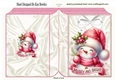 Lovely Pink Snowman In Folded Book (FOUR)
