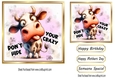 Funny Cow With Hilarious Comments 7x7 Card Fronts TWO