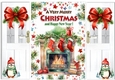 Lovely Christmas Gate Fold Card With Fireplace/Penguin (THREE)
