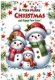 Lovely Christmas Snowmen In Festive Frame A4