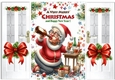Lovely Christmas Gate Fold Card Having A Tipple Or More (TWO)