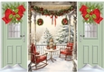 Pretty Verandre With Snowscene Christmas Green Gate Fold (TWO)