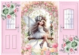 Pretty Fairy On A Swing With Pink Roses Pink Gate Fold (FOUR)