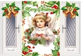Pretty Christmas Vintage Angel With Holly & Bells Gate Fold (TWO)
