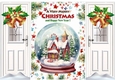 Pretty Christmas Snow Globe, White Gate Fold With Bells (TWO)