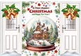 Pretty Christmas Snow Globe White Gate Fold With Bells (FIVE)
