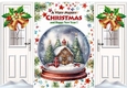 Pretty Christmas Snow Globe White Gate Fold With Bells (SIX)
