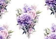 Pretty Purple/Pink Roses & Flowers Backing Paper Big (One)