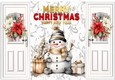 White Gate Fold And Red/White Poinsettias With Snowman/Tree