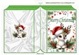 Christmas Festive Stars Folded Book With Cute Deer (THREE)