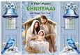 Nativity WIth Baby Jesus/ Blue Birds & Pretty Blue Bells Gate fold