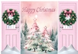 Pretty Pink Christmas Trees With Bow Wreath Gatefold (SIX)