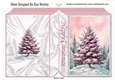 Pretty Pink Christmas Tree With Snow Folded Book (THREE)