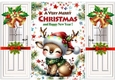 Cute Deer With Fairy Lights White Gatefold With Bells (THREE)