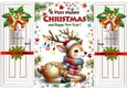 Cute Deer With Fairy Lights White Gatefold With Bells (FOUR)