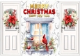 Gate fold With Poinsettias, Window With Cardinals (TWO)