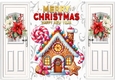 Gate fold With Poinsettias, Gingerbread House (THREE)