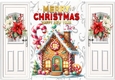 Gate fold With Poinsettias, Gingerbread House (FOUR)