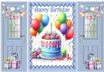 Birthday Cake With Balloons Blue Gatefold (FOUR)