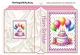 Birthday Cake With Balloons Pink Folded Book (ONE)