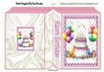 Birthday Cake With Balloons Pink Folded Book (TWO)