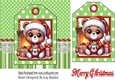 Cute Christmas Teddy Bear On A Tag 7x7 (THREE)
