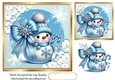 Cute Snowman With A Bow 7x7 Toppers (FIVE)